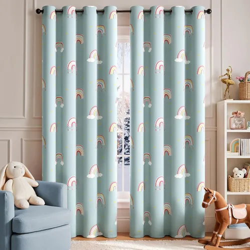 Miniatura 17 de jinchan Cortinas de Guardería 95% Blackout Rosa 63 Pulgadas de Largo Cortinas Florales para Habitación de Niñas, Cortinas de Estilo Granja para Sala