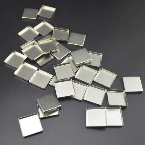 Miniatura 3 de 30 bandejas de metal cuadradas vacías de metal para sombra de ojos, paletas de maquillaje magnéticas, 1.024 in de ancho, 0.138 in de altura
