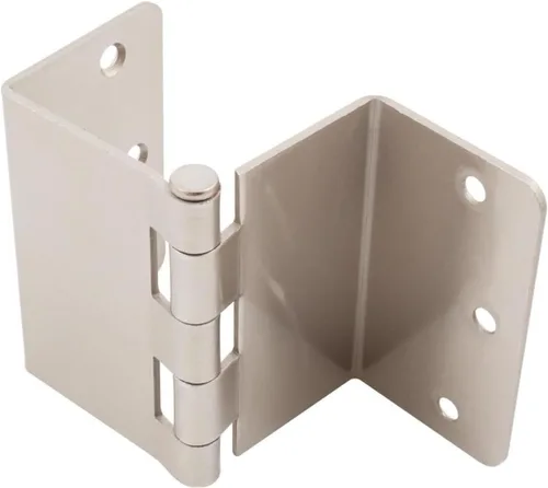 Generic Bisagra de puerta abatible transparente de 3.5 pulgadas, paquete de 3 (radio de 14 pulgadas, níquel cepillado), T2895