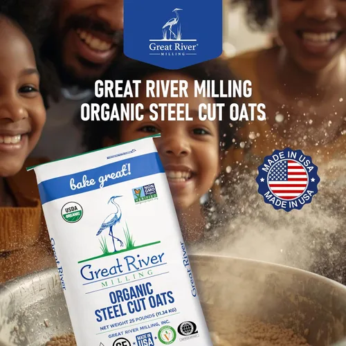 Miniatura 8 de Great River Milling Avena orgánica cortada de acero Grano entero, sin OMG, Kosher abundante saludable Textura y sabor ricos Perfecto