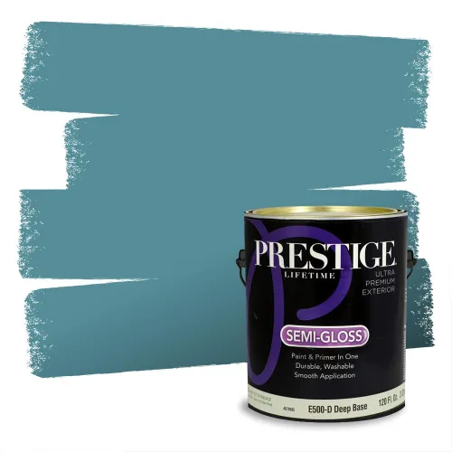 Miniatura 583 de Pintura Exterior + imprimación PRESTIGE, todo-en-uno, 1 galón, acabado mate, color comparable al Valspar* Royal Gray* VS151-Gris real