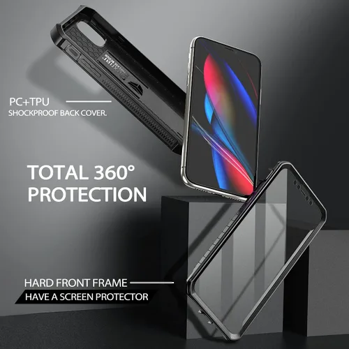 Miniatura 3 de Dexnor Funda para iPhone 11, [Protector de pantalla y soporte integrados] Protección de grado militar resistente a prueba de golpes, 6.1 pulgadas