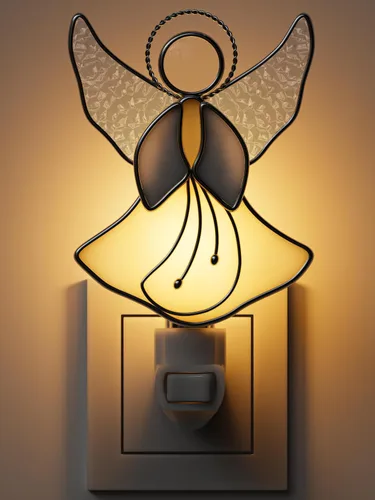 Miniatura 2 de Luz nocturna de ángel amarillo volador, luces de ángel de colores enchufables a la pared, luz nocturna brillante de ángel bebé, regalo