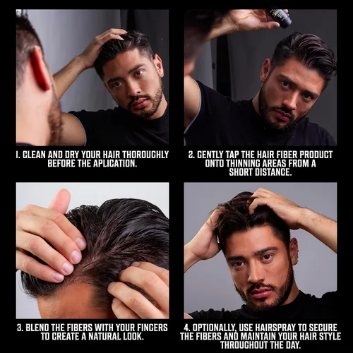 Miniatura 6 de Viking Revolution Fibras de cabello castaño rojizo para hombres adelgazantes, fibra gruesa para cubrir puntos calvos, fibras de construcción