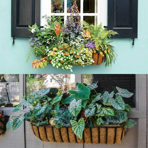 Miniatura 3 de LAVEVE Revestimiento de coco de 30 pulgadas de repuesto para cesta colgante de plantas, 2 forros gruesos de fibra de coco para macetas de flores