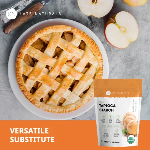 Miniatura 6 de Kate Naturals Harina de almidón de tapioca para hornear, cocinar y perlas de Boba (12 onzas, orgánica, sin OMG, sin gluten)