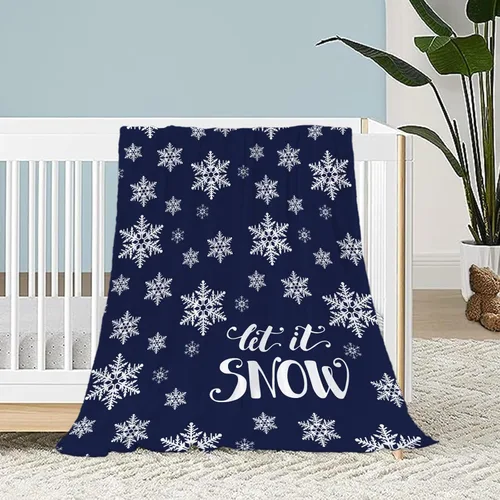 Miniatura 9 de Manta de Navidad para bebé, pequeña, roja, con copos de nieve de Navidad, manta de invierno y vacaciones, manta para arrullo de niños pequeños