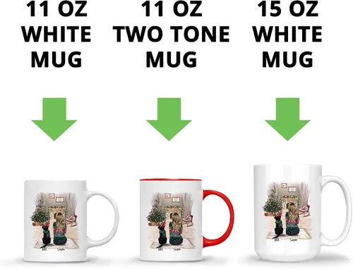 Miniatura 6 de Gossby Taza de café de Navidad personalizada con diseño de perro y mamá, regalo de Navidad personalizado para mujeres con nombre, taza de cerámica
