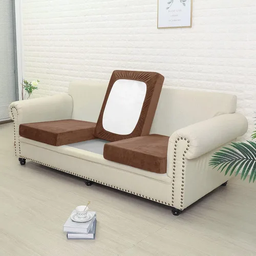 Miniatura 2 de Jonuiony Funda universal para sofá resistente al desgaste, fundas de terciopelo elástico para cojines separados para sofá, fundas de sofá