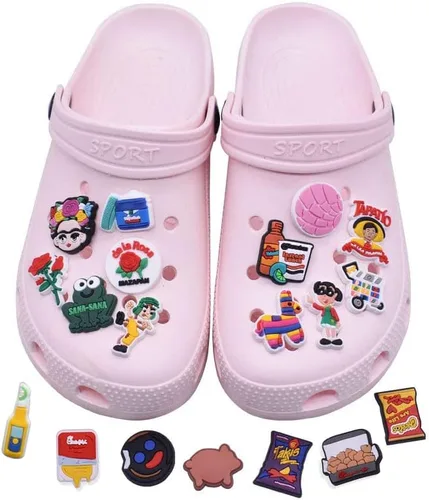 Miniatura 7 de 100Pcs Mexican Inspired Croc Decoration Charms-Mexican Shoe Charms for Croc Sandals, Mexican Croc Pins for Teen kids Adults Women Men Boys Girls