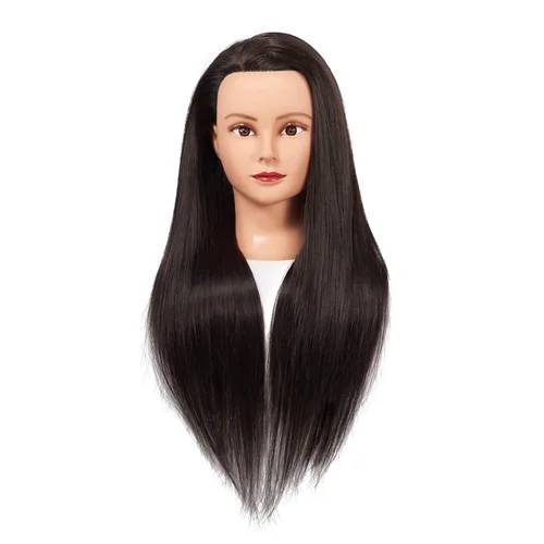 Miniatura 2 de Cabeza de Entrenamiento 26"-28" Cabeza de Maniquí para Peinado Maniquí de Cosmetología Cabeza de Muñeca Cabello de Fibra Sintética