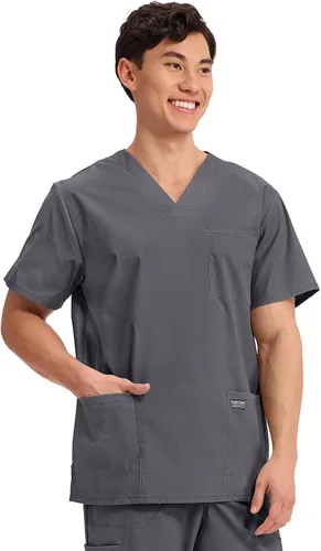 Miniatura 32 de Cherokee WW Professionals WW695 - Camisa de uniforme sanitario para hombre, con cuello en V
