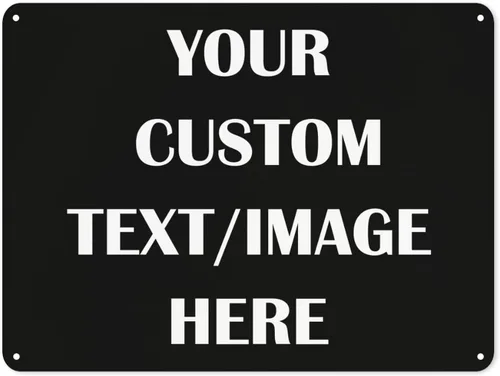 Letrero de hojalata personalizado con texto en inglés «Add Your Text», estilo rústico, vintage, metal, decoración de pared, póster de cocina, póster