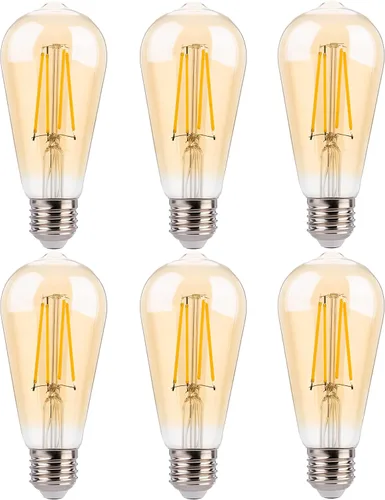 Miniatura 10 de FLSNT ST19 Bombillas LED Edison equivalentes a 40 W, bombillas vintage de 4 W de vidrio ámbar, 2200 K blanco cálido regulables, CRI alto 90+, 400