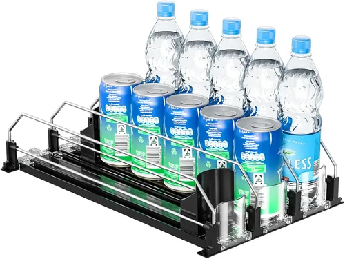 2024 Organizador de Bebidas para Nevera, Dispensador de Latas de Soda Mejorado para Refrigerador, Organizador Automático de Latas con Empujador