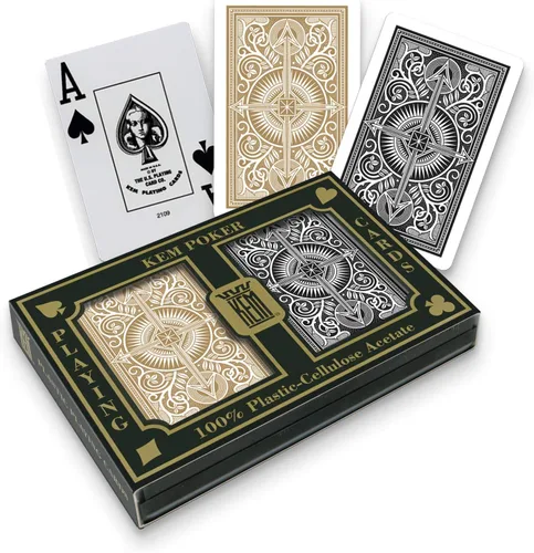 Miniatura 5 de KEM Arrow - Tarjetas de juego con índice jumbo (tamaño de póquer, 2 unidades), color rojo y azul