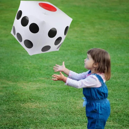 Miniatura 6 de Dados inflables gigantes de 13 pulgadas, juego de 2 dados inflables gigantes para diversión al aire libre y 10 dados de 0.472 in para juegos amplios