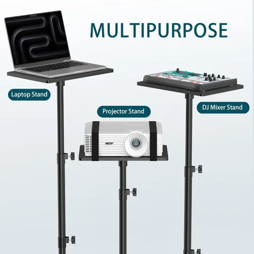 Miniatura 4 de GLEAM Trípode para proyector de 23 a 51 pulgadas, soporte de trípode para laptop con banda elástica, altura ajustable para oficina, hogar