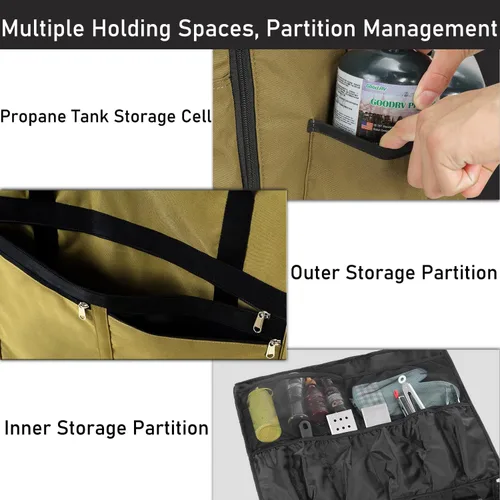 Miniatura 6 de EUTRKei Funda para parrilla Blackstone de 22 pulgadas, accesorios para bolsa de transporte de parrilla de 17 pulgadas, acomodada con capucha