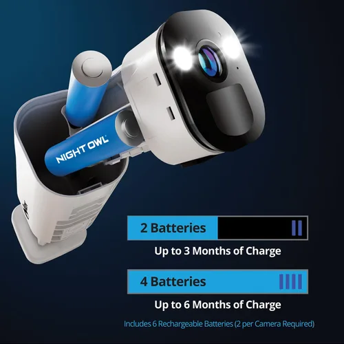 Miniatura 6 de Night Owl Concentrador de seguridad para el hogar de video Wi-Fi de 8 canales con (3) cámaras de foco Wi-Fi 2K HD alimentadas por batería