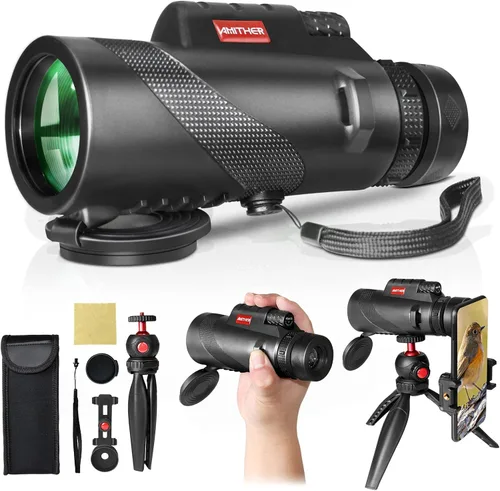 Miniatura 9 de Telescopio monocular de 12 x 42 para adultos, monoculares compactos HD de alta potencia, telescopio portátil de mano con prisma BAK4 y lente FMC