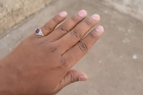 Miniatura 3 de Avicrafts Anillo de plata de ley 925 con piedra de amatista para mujer, hecho a mano, joyería de Navidad, regalo para ella