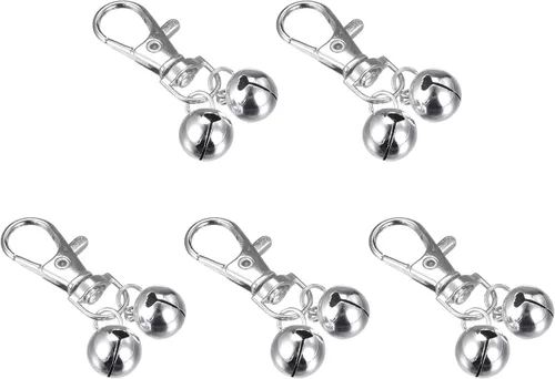 uxcell 12 campanas para mascotas, 0.5 in de diámetro, aleación de zinc, llavero para manualidades, decoración de festivales de Navidad, fiesta en