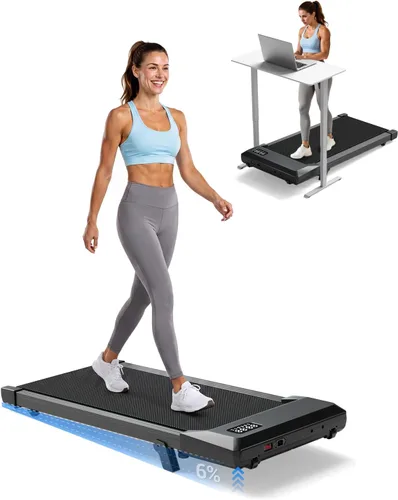 Miniatura 9 de SupeRun Almohadilla para caminar debajo del escritorio con inclinación, cinta de correr silenciosa de 2.5 HP para oficina en casa y escritorios