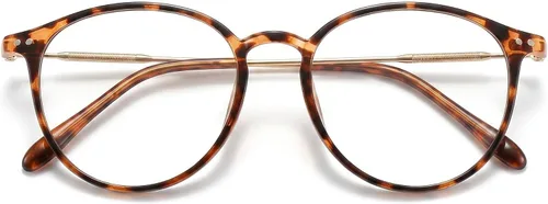 Miniatura 17 de Shiratori Retro Round Blue Light Blocking Glasses for Women Men, Lightweight Metal Temple Eyeglasses