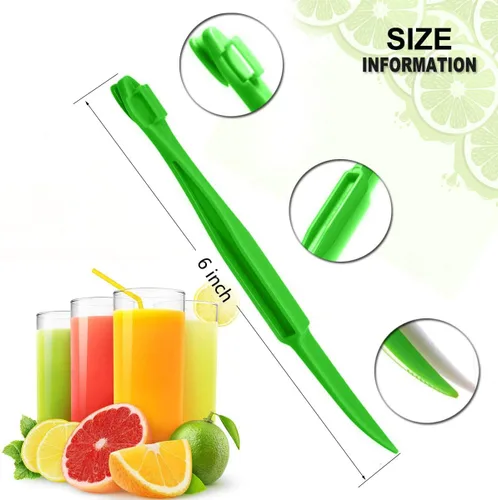 Miniatura 6 de Cortador de cáscara de cítricos de naranja, cortador de frutas de plástico, removedor de abridor de limón, herramientas de frutas y verduras, Verde