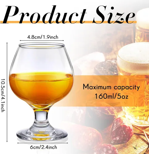 Miniatura 2 de Qunclay 24 Piezas Vasos de Chupito Lindos Copas Snifter de Coñac Pequeñas Copas Snifter de Brandy para Degustar Brandy Bebiendo Copas de Oporto