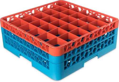 Miniatura 22 de Carlisle FoodService Products RG9-214 OptiClean Estante de vidrio con 9 compartimentos con 2 extensores, 7.12 pulgadas, polipropileno, azul