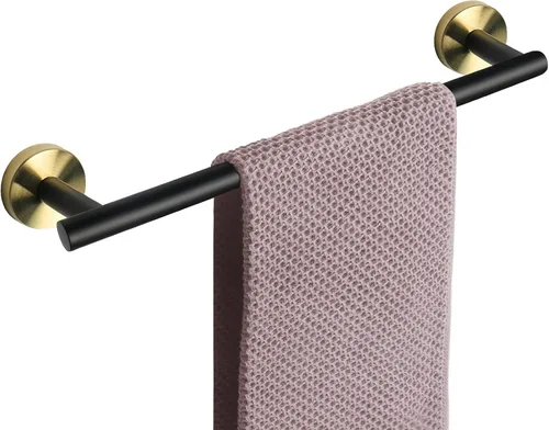 Miniatura 29 de NearMoon - Barra para toallas de baño, soporte de toalla de ducha de acero inoxidable grueso para baño, montado en la pared, longitud total de 12