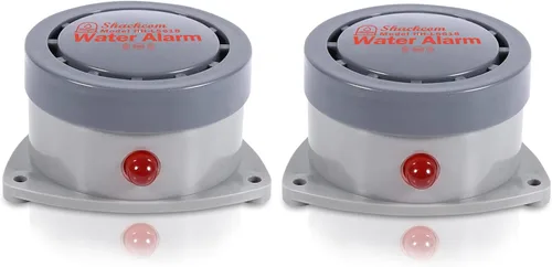 Miniatura 8 de Detector de fugas de agua, paquete de 1 unidad, alarma de agua Shackcom de 110 dB, inalámbrico, resistente al agua y funciona con pilas, alertas