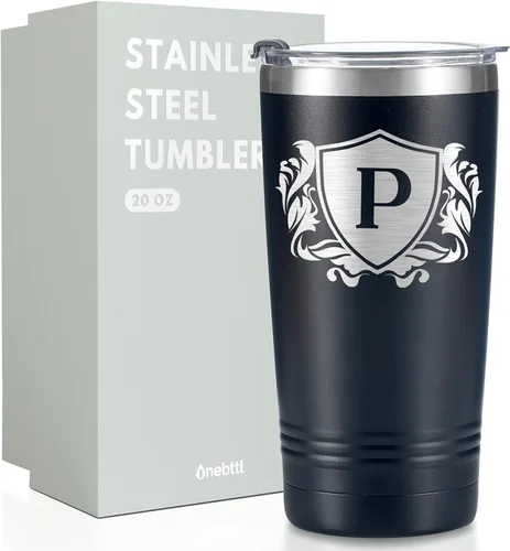 Miniatura 16 de Onebttl Regalos personalizados para hombres con iniciales, vaso de viaje con monograma para él, tazas de café personalizadas, regalos únicos