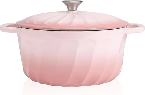 Miniatura 15 de Horno holandés de hierro fundido esmaltado con tapa, olla de horno holandés de hierro fundido de 3 cuartos de galón, olla de hierro fundido