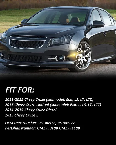 Miniatura 3 de Bestview Conjunto de Luces LED de Marcador Lateral, Luces de Señal de Parqueo del Parachoques Delantero Compatibles para Chevy Cruze 2011 2012 2013