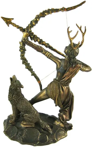 Miniatura 2 de Pacific Giftware Misterios a la luz de la luna Diosa griega de bronce del desierto Estatua de Artemisa