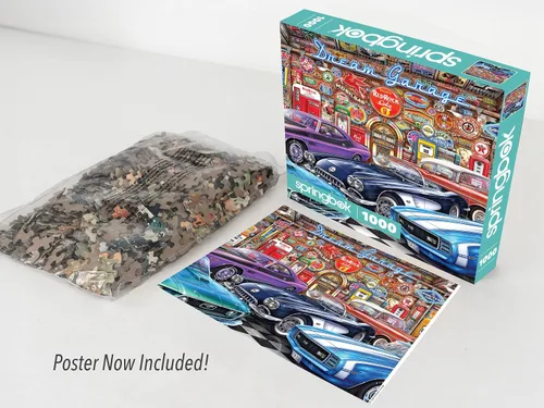 Miniatura 3 de Springbok - Dream Garage - Rompecabezas de 1000 piezas con muscle cars clásicos Multicolor