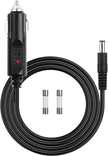 Adaptador de fuente de alimentación portátil para encendedor de cigarrillos de automóvil de 12 V CC con cable de extensión de 18 AWG con enchufe