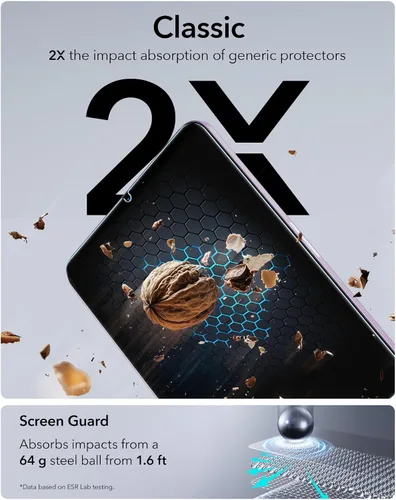 Miniatura 6 de ESR Paquete de 2 protectores de pantalla para iPad mini 7ª generación (A17 Pro, 2024) y 6ª generación (2021), película de vidrio templado 9H