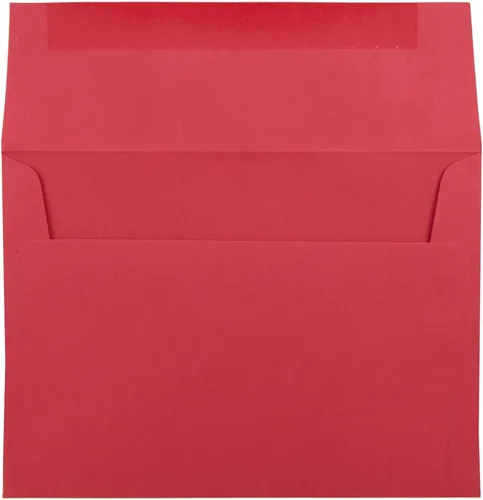 Miniatura 2 de JAM PAPER Sobres de invitación de colores A7 - 5 1/4 x 7 1/4 - Rojo Reciclado - Paquete de 50 (Pack of 50)