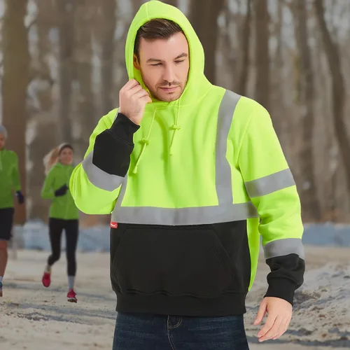Miniatura 6 de ProtectX Hi Vis - Sudadera con capucha para hombres y mujeres, de alta visibilidad, reflectante, con bolsillos, para construcción, trabajo, clase 3