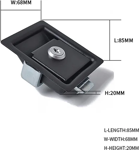 Miniatura 2 de Cerradura de remolque para caravana, cerradura de caja de herramientas para remolque, pestillo de paleta, cerradura antirrobo para caravana, cámper