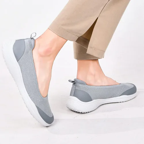 Miniatura 9 de HONHOLD Zapatos para caminar para mujer, cómodos, de punto, planos, para enfermera, trabajo, zapatos de vestir casuales