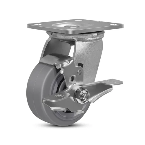Ruedas de goma de 4 pulgadas (banda de rodadura plana) - Ruedas resistentes, ruedas industriales - con capacidad de hasta 450 libras - Uso para