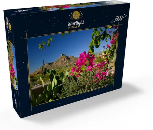 Miniatura 2 de MyPuzzle Bougainvillea with Pinnacle Peak, Scottsdale, Arizona, Estados Unidos, rompecabezas prémium de 500 piezas para adultos