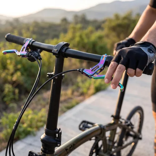 Miniatura 8 de Keenso Palancas de freno de bicicleta, aleación de aluminio ultraligera, palanca de freno deslizante de aceite, accesorio de ciclismo para bicicleta