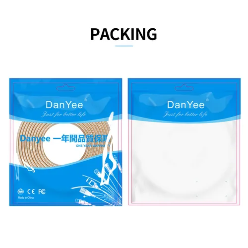 Miniatura 13 de Cable Ethernet Cat 7, DanYee, de nailon CAT7 de alta velocidad, profesional, chapado en oro, cables STP CAT 7 RJ45, cable Ethernet de 3 ft, 10 ft