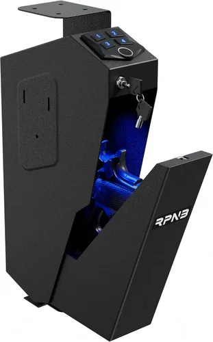 RPNB - Caja fuerte montada para armas, con certificación California DOJ, tapa de apertura automática, caja fuerte inteligente para pistola, con